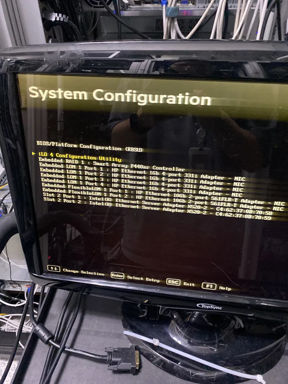 System Configuration 화면에서 iLO 4 Configuration Utility 선택